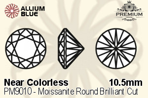 PREMIUM CRYSTAL Moissanite Round Brilliant Cut 10.5mm White Moissanite