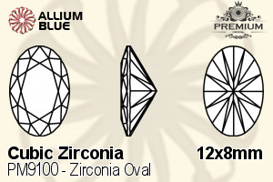 PREMIUM CRYSTAL Zirconia Oval 12x8mm Zirconia Champagne