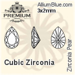 PREMIUM Zirconia Tapered Baguette (PM9503) 4x2x1.5mm - Cubic Zirconia