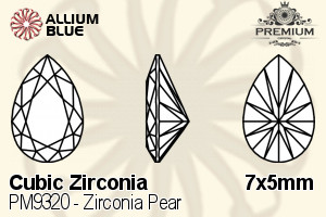 PREMIUM CRYSTAL Zirconia Pear 7x5mm Zirconia Champagne