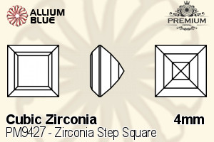 PREMIUM CRYSTAL Zirconia Step Square 4mm Zirconia White