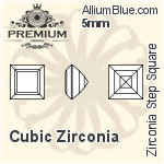 プレミアム Zirconia Princess Square (PM9447) 3mm - キュービックジルコニア
