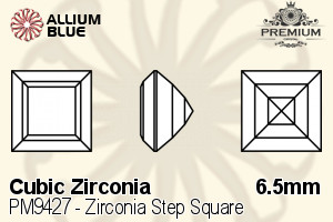 プレミアム Zirconia Step Square (PM9427) 6.5mm - キュービックジルコニア