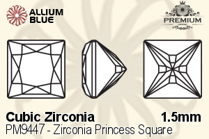 PREMIUM CRYSTAL Zirconia Princess Square 1.5mm Zirconia White