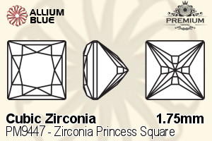 PREMIUM CRYSTAL Zirconia Princess Square 1.75mm Zirconia Garnet