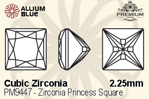 PREMIUM CRYSTAL Zirconia Princess Square 2.25mm Zirconia Tanzanite