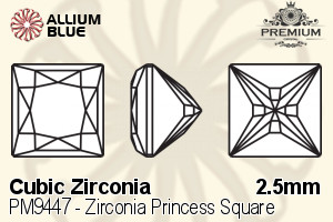 PREMIUM CRYSTAL Zirconia Princess Square 2.5mm Zirconia Green