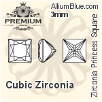 プレミアム Zirconia ラウンド Brilliant カット (PM9000) 2mm - キュービックジルコニア