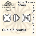 プレミアム Zirconia Step Square (PM9427) 5mm - キュービックジルコニア