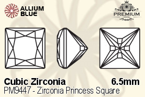 PREMIUM CRYSTAL Zirconia Princess Square 6.5mm Zirconia Rhodolite