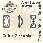PREMIUM Zirconia Princess Baguette (PM9547) 6x3mm - Cubic Zirconia