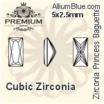 PREMIUM Zirconia Princess Baguette (PM9547) 5x3mm - Cubic Zirconia