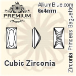PREMIUM Zirconia Princess Baguette (PM9547) 4x3mm - Cubic Zirconia