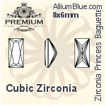 PREMIUM Zirconia Princess Baguette (PM9547) 5x2.5mm - Cubic Zirconia