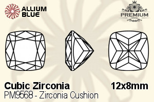 PREMIUM CRYSTAL Zirconia Cushion 12x8mm Zirconia White