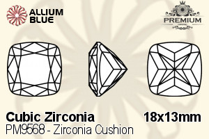 PREMIUM CRYSTAL Zirconia Cushion 18x13mm Zirconia Orange
