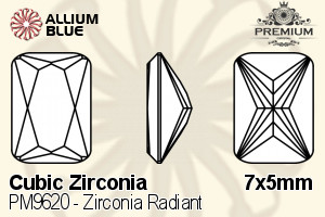 PREMIUM CRYSTAL Zirconia Radiant 7x5mm Zirconia Rhodolite