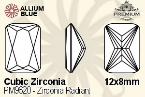 PREMIUM CRYSTAL Zirconia Radiant 12x8mm Zirconia Golden Yellow