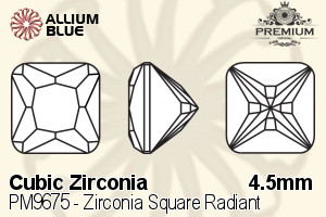 PREMIUM CRYSTAL Zirconia Square Radiant 4.5mm Zirconia Violet