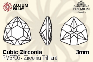 PREMIUM CRYSTAL Zirconia Trilliant 3mm Zirconia Garnet