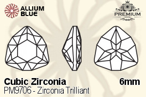 PREMIUM CRYSTAL Zirconia Trilliant 6mm Zirconia Green