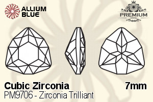 PREMIUM CRYSTAL Zirconia Trilliant 7mm Zirconia Rhodolite
