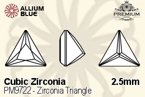 PREMIUM CRYSTAL Zirconia Triangle 2.5mm Zirconia Champagne