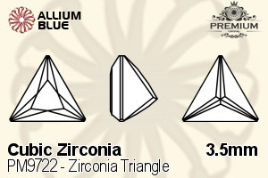 PREMIUM CRYSTAL Zirconia Triangle 3.5mm Zirconia Golden Yellow