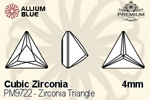 PREMIUM CRYSTAL Zirconia Triangle 4mm Zirconia White
