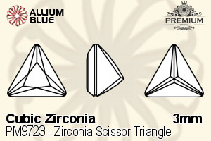PREMIUM CRYSTAL Zirconia Scissor Triangle 3mm Zirconia Tanzanite