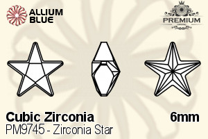 PREMIUM CRYSTAL Zirconia Star 6mm Zirconia Blue Topaz