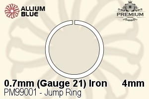 Jump Ring (PM99001) ⌀4mm - 0.7mm (Gauge 21) アイアン