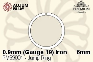 Jump Ring (PM99001) ⌀6mm - 0.9mm (Gauge 19) Iron