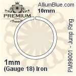 Jump Ring (PM99001) ⌀10mm - 1mm (Gauge 18) Iron