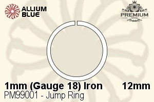 Jump Ring (PM99001) ⌀12mm - 1mm (Gauge 18) Iron