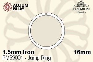 PREMIUM CRYSTAL Jump Ring 16mm Gun Metal Plated