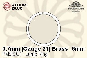 Jump Ring (PM99001) ⌀6mm - 0.7mm (Gauge 21) Brass