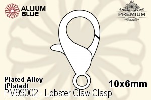Lobster Claw Clasp (PM99002) 10x6mm - Plated Alloy