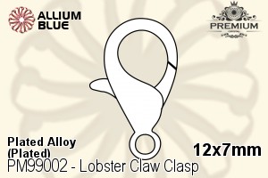 PREMIUM CRYSTAL Lobster Claw Clasp 12x7mm Black Zinc Plated