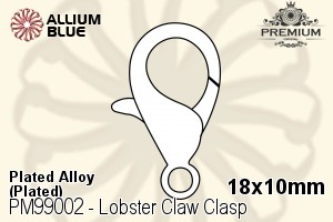 PREMIUM CRYSTAL Lobster Claw Clasp 18x10mm Black Zinc Plated