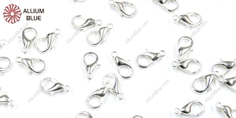 PREMIUM CRYSTAL Lobster Claw Clasp 16x9mm Silver Plated