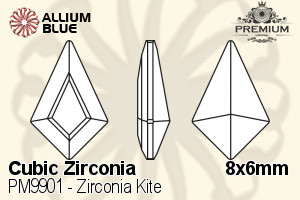 PREMIUM CRYSTAL Zirconia Kite 8x6mm Zirconia White