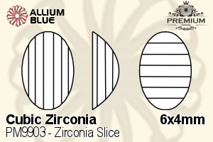 PREMIUM CRYSTAL Zirconia Slice 6x4mm Zirconia White