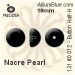 Preciosa Button Half-Hole Crystal Nacre Pearl (131 80 012) 10mm - Nacre Pearl