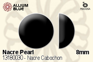 PRECIOSA Nacre Cabochon 8 ceramic grey