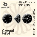 Preciosa MC Chaton OPTIMA (431 11 111) SS1 / PP4 - Clear Crystal With Golden Foiling