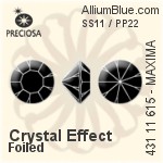 Preciosa MC Chaton MAXIMA (431 11 615) SS11 - Crystal (Coated) With Dura Foiling