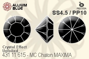 Preciosa MC Chaton MAXIMA (431 11 615) SS4.5 / PP10 - Crystal Effect Unfoiled