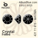 Swarovski XILION Rose Enhanced Flat Back No-Hotfix (2058) SS10 - Clear Crystal With Platinum Foiling