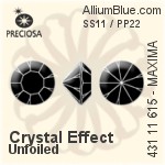 Preciosa MC Chaton MAXIMA (431 11 615) SS11 / PP22 - Crystal Effect Unfoiled